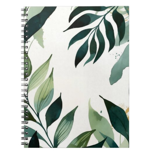 Luxury Emerald Green & Gold Botanical Notebook Notizblock (Vorderseite)