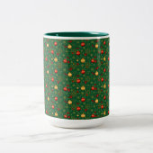 Luxury Emerald Green & Gold Christmas Coffee Mug Zweifarbige Tasse (Mittel)