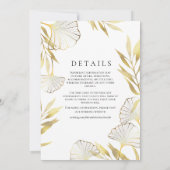 Luxury Emerald Green Gold Leaf Wedding Einladung (Rückseite)
