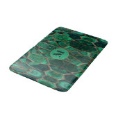 Luxury Emerald Malachite Green Marble Abstract Badematte (Schrägansicht)