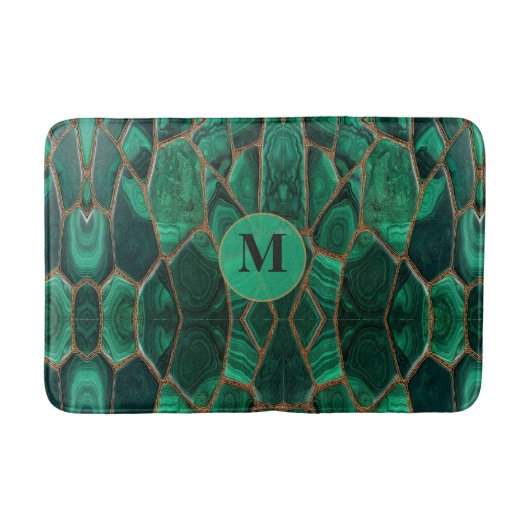 Luxury Emerald Malachite Green Marble Abstract Badematte (Vorderseite)