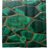 Luxury Emerald Malachite Green Marble Abstract Duschvorhang (Vorderseite)