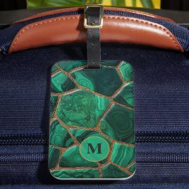 Luxury Emerald Malachite Green Marble Abstract Gepäckanhänger