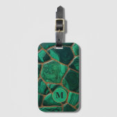 Luxury Emerald Malachite Green Marble Abstract Gepäckanhänger (Vorderseite Vertikal)