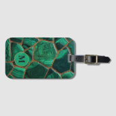 Luxury Emerald Malachite Green Marble Abstract Gepäckanhänger (Vorderseite (Horizontal))
