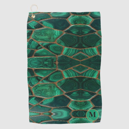 Luxury Emerald Malachite Green Marble Abstract Golfhandtuch (Vorderseite)
