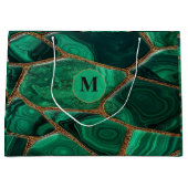 Luxury Emerald Malachite Green Marble Abstract Große Geschenktüte (Vorderseite)