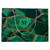 Luxury Emerald Malachite Green Marble Abstract Große Geschenktüte (Rückseite)