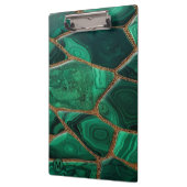 Luxury Emerald Malachite Green Marble Abstract Klemmbrett (Links)