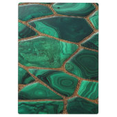 Luxury Emerald Malachite Green Marble Abstract Klemmbrett (Rückseite)