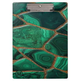 Luxury Emerald Malachite Green Marble Abstract Klemmbrett