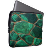 Luxury Emerald Malachite Green Marble Abstract Laptopschutzhülle (Vorne Rechts)
