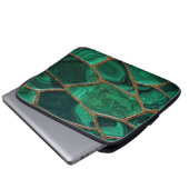 Luxury Emerald Malachite Green Marble Abstract Laptopschutzhülle (Vorne Knopf)