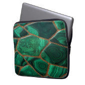 Luxury Emerald Malachite Green Marble Abstract Laptopschutzhülle (Vorderseite Links)