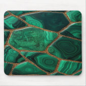 Luxury Emerald Malachite Green Marble Abstract Mousepad (Vorne)