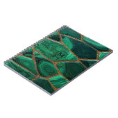 Luxury Emerald Malachite Green Marble Abstract Notizblock (Linke Seite)