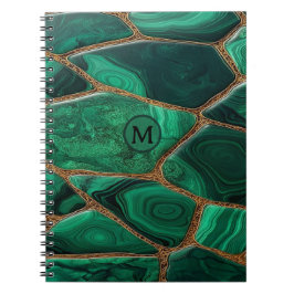 Luxury Emerald Malachite Green Marble Abstract Notizblock
