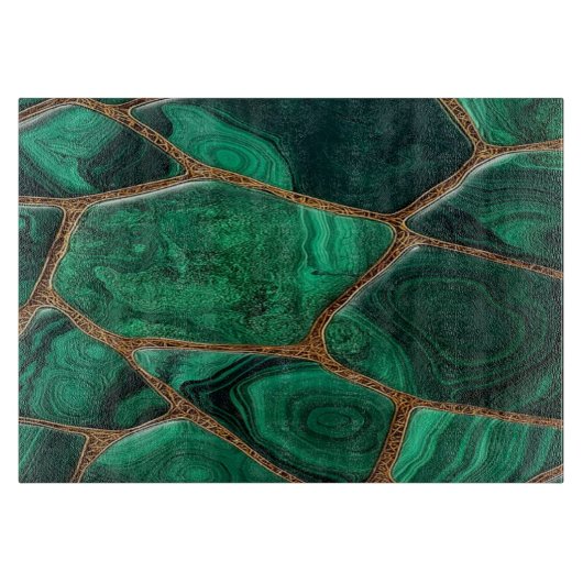 Luxury Emerald Malachite Green Marble Abstract Schneidebrett (Vorderseite)