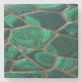 Luxury Emerald Malachite Green Marble Abstract Steinuntersetzer (Vorderseite)