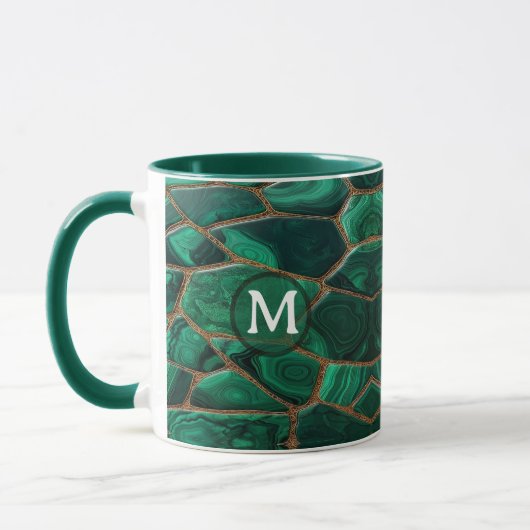 Luxury Emerald Malachite Green Marble Abstract Tasse (Links)