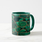 Luxury Emerald Malachite Green Marble Abstract Tasse (VorderseiteRechts)