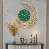 Luxury Emerald Marble Diamond Große Wanduhr