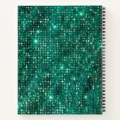 Luxury Emerald Shimmering Sequins Individuelle Nam Notizblock (Rückseite)