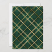 Luxury Emerald Tartan Plaid Christmas Party Einladung (Rückseite)