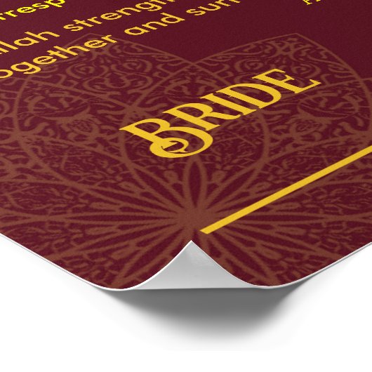 Luxury Ethinic Islamic Frame Nikah Vertrag Poster (Ecke)