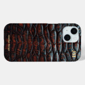 Luxury Executive Monogram Premium Leather Case-Mate iPhone Hülle (Rückseite (Horizontal))