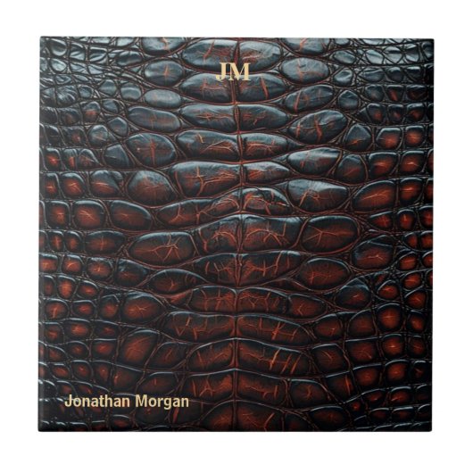 Luxury Executive Monogram Premium Leather Fliese (Vorderseite)