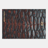 Luxury Executive Monogram Premium Leather Geschenkpapier Set (Vorderseite)