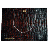 Luxury Executive Monogram Premium Leather Große Geschenktüte (Vorderseite)