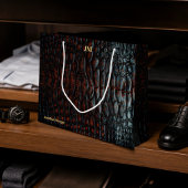 Luxury Executive Monogram Premium Leather Große Geschenktüte