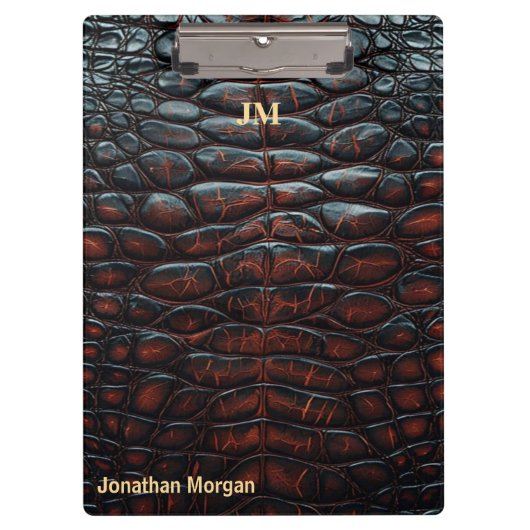 Luxury Executive Monogram Premium Leather Klemmbrett (Vorderseite)