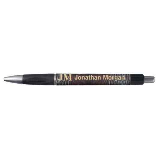 Luxury Executive Monogram Premium Leather Kugelschreiber (Vorderseite)