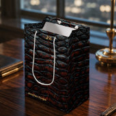 Luxury Executive Monogram Premium Leather Mittlere Geschenktüte