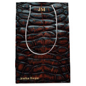 Luxury Executive Monogram Premium Leather Mittlere Geschenktüte (Vorderseite)