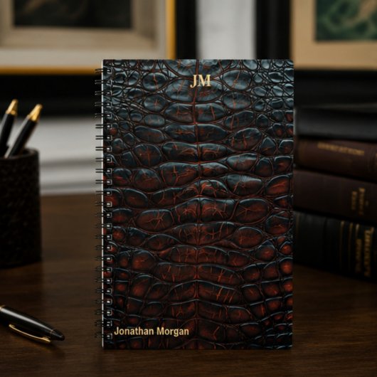 Luxury Executive Monogram Premium Leather Notizblock