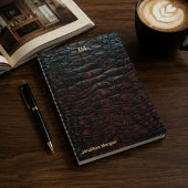 Luxury Executive Monogram Premium Leather Notizblock