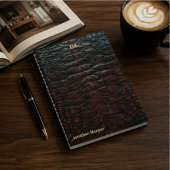 Luxury Executive Monogram Premium Leather Notizblock