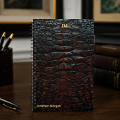 Luxury Executive Monogram Premium Leather Notizblock