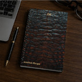 Luxury Executive Monogram Premium Leather Notizblock