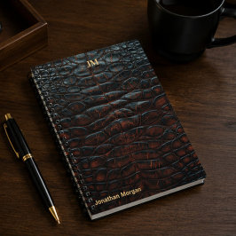 Luxury Executive Monogram Premium Leather Notizblock