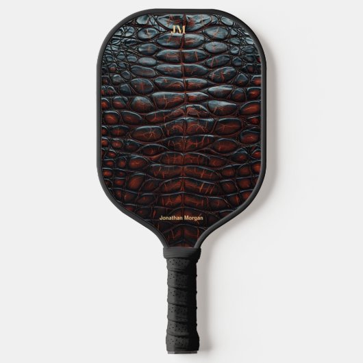 Luxury Executive Monogram Premium Leather Pickleball Schläger (Vorderseite)