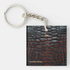 Luxury Executive Monogram Premium Leather Schlüsselanhänger