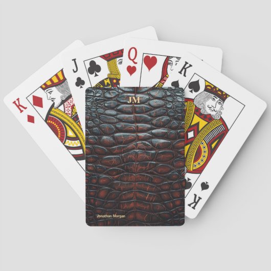 Luxury Executive Monogram Premium Leather Spielkarten (Rückseite)