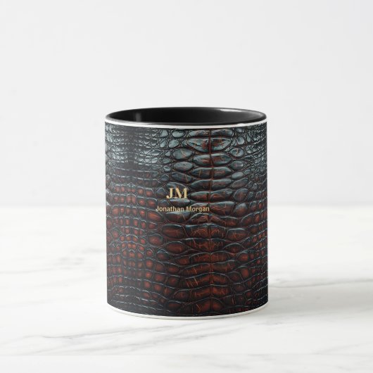 Luxury Executive Monogram Premium Leather  Tasse (Zentrum)
