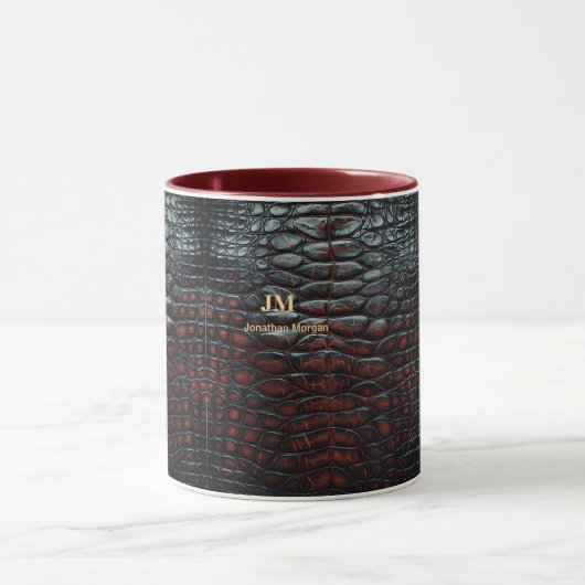 Luxury Executive Monogram Premium Leather Tasse (Zentrum)