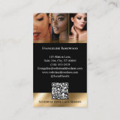 Luxury Eye Lashes Extensions Arch Photo Black Gold Visitenkarte (Rückseite)